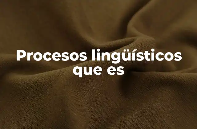 Procesos Lingüísticos que es