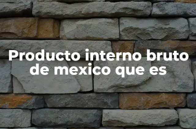 Producto Interno Bruto de Mexico que es