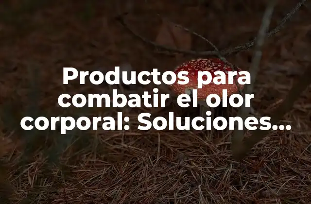 Productos para Combatir el Olor Corporal: Soluciones Efectivas para una Mayor Confianza
