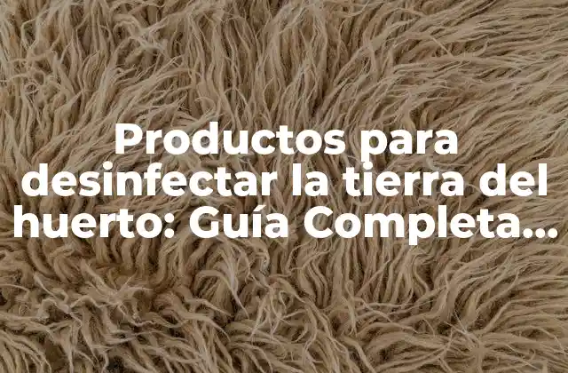 Productos para Desinfectar la Tierra Del Huerto: Guía Completa para la Sanidad de Su Jardín