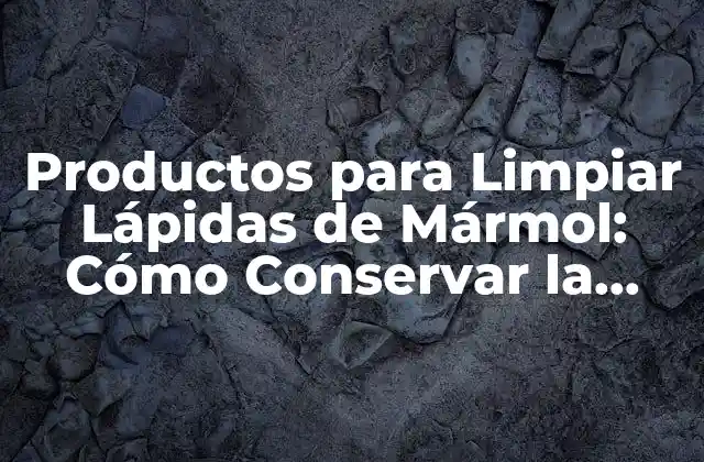 Productos para Limpiar Lápidas de Mármol: Cómo Conservar la Belleza de los Monumentos