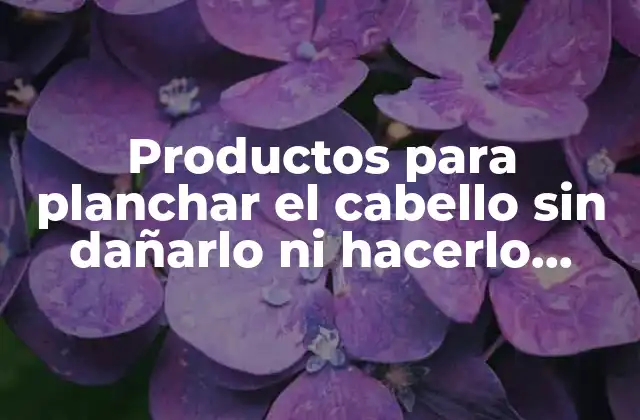 Productos para Planchar el Cabello sin Dañarlo ni Hacerlo Esponjoso