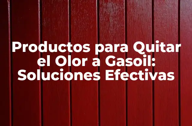 Productos para Quitar el Olor a Gasoil: Soluciones Efectivas