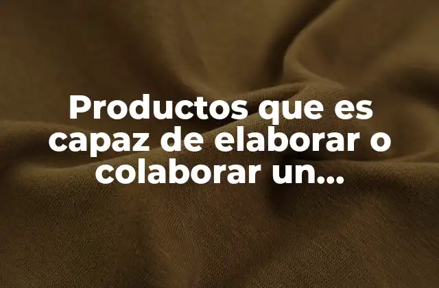 Productos que es Capaz de Elaborar o Colaborar un Administrador