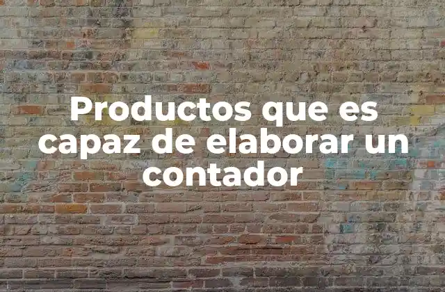 Productos que es Capaz de Elaborar un Contador
