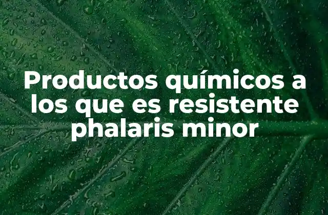 Productos Químicos a los que es Resistente Phalaris Minor