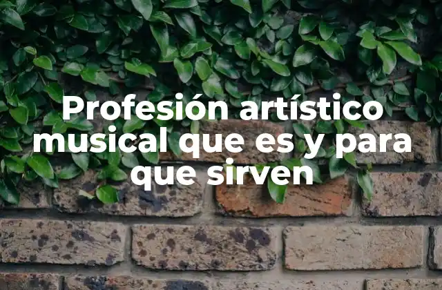 Profesión Artístico Musical que es y para que Sirven