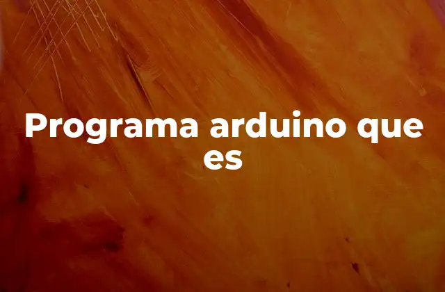 Programa Arduino que es