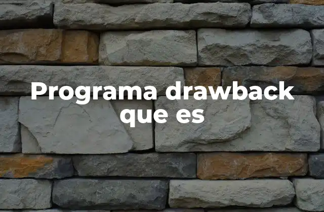 Programa Drawback que es