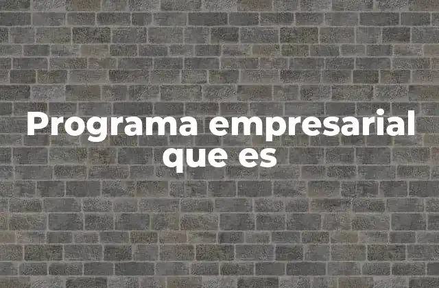 Programa Empresarial que es 2 La importancia de los programas empresariales en la gestión estratégica