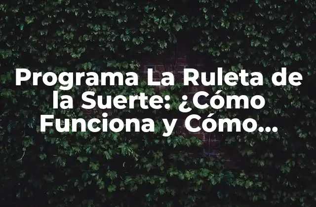 ¿Cómo Funciona el Programa La Ruleta de la Suerte?