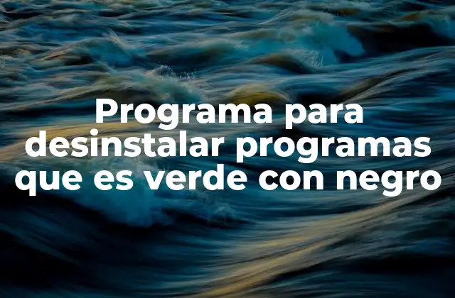 Programa para Desinstalar Programas que es Verde con Negro