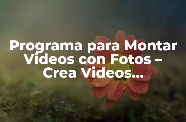 Programa para Montar Videos con Fotos – Crea Videos Emocionantes con Tus Fotos