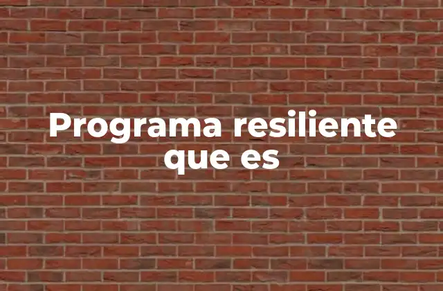 Programa Resiliente que es