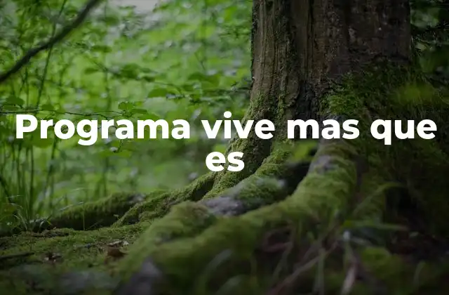 Programa Vive mas que es