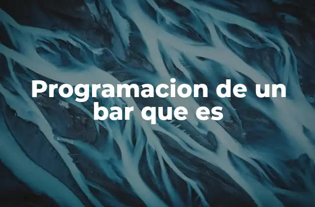 Programacion de un Bar que es
