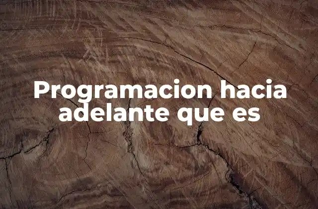 Programacion hacia Adelante que es