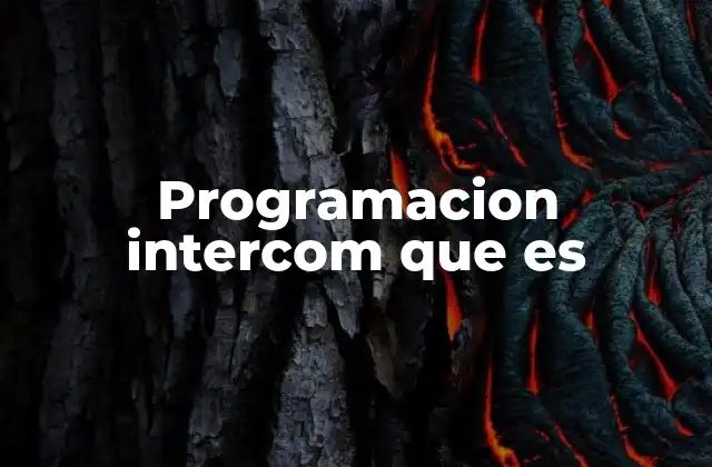 Programacion Intercom que es