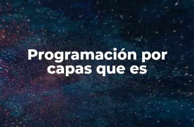 Programación por Capas que es