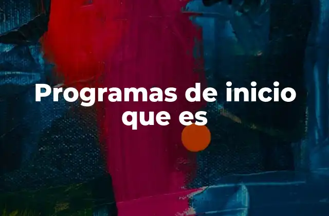 Programas de Inicio que es