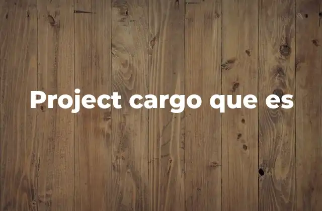 Project Cargo que es