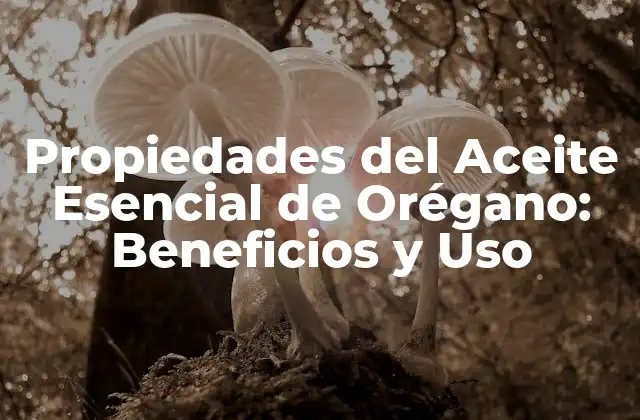 Propiedades Del Aceite Esencial de Orégano: Beneficios y Uso