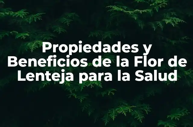 Propiedades y Beneficios de la Flor de Lenteja para la Salud