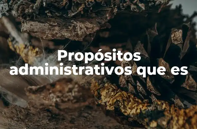 Propósitos Administrativos que es
