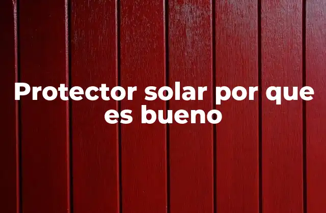 Protector Solar por que es Bueno