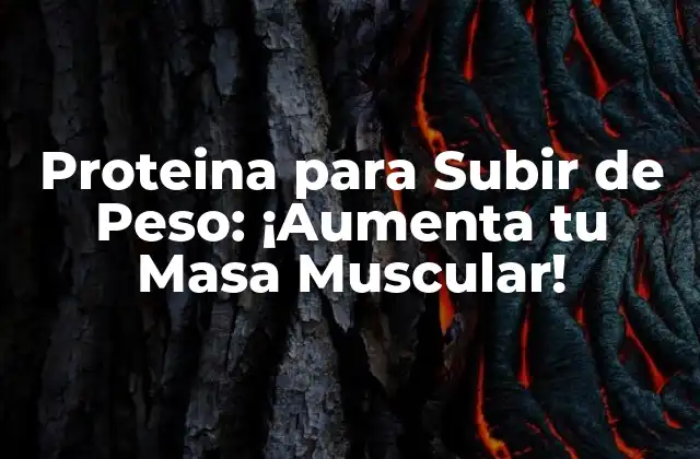 Proteina para Subir de Peso: ¡aumenta Tu Masa Muscular!
