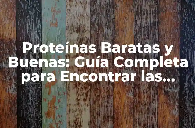 Proteínas Baratas y Buenas: Guía Completa para Encontrar las Mejores Opciones