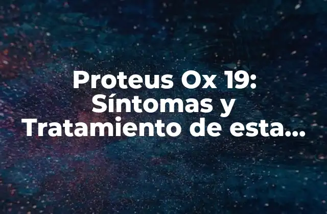 Proteus Ox 19: Síntomas y Tratamiento de Esta Bacteria 2 ¿Qué es Proteus Ox 19?