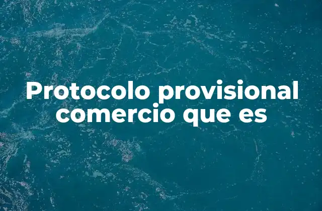 Protocolo Provisional Comercio que es