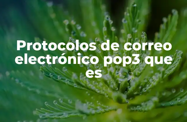 Protocolos de Correo Electrónico Pop3 que es