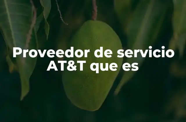 Proveedor de Servicio At&t que es