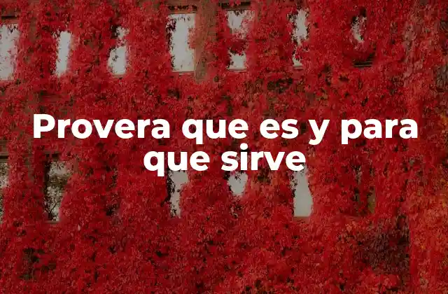 Provera que es y para que Sirve