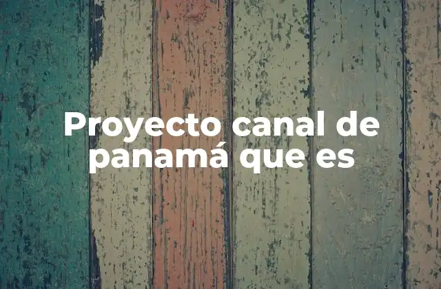 Proyecto Canal de Panamá que es