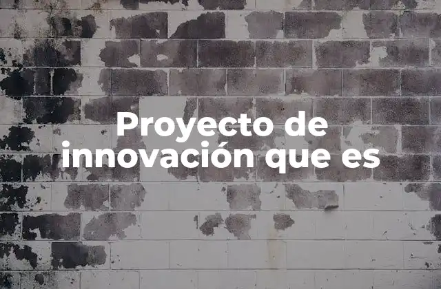 Proyecto de Innovación que es
