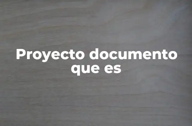 Proyecto Documento que es