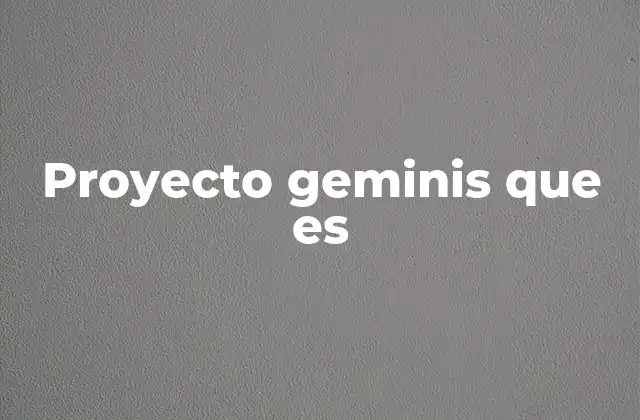 Proyecto Geminis que es