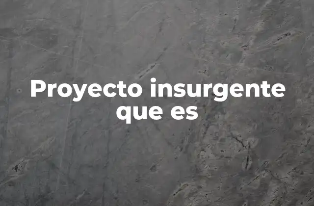 Proyecto Insurgente que es