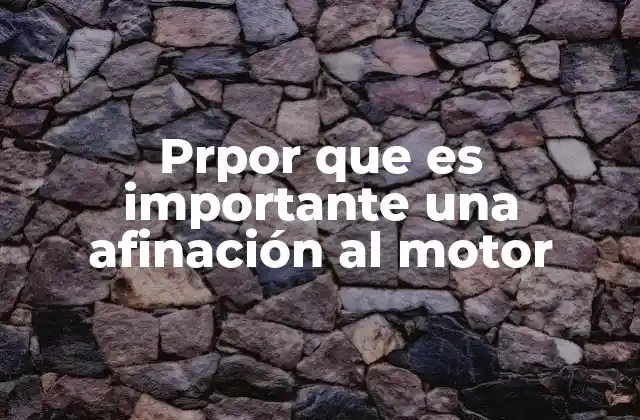 Prpor que es Importante una Afinación Al Motor