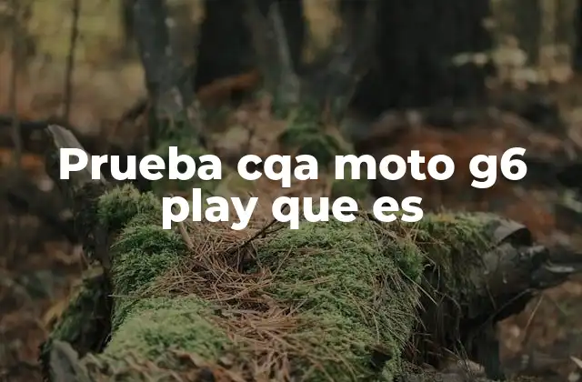 Prueba Cqa Moto G6 Play que es 2 Cómo se aplica la prueba CQA al Moto G6 Play