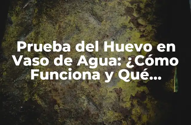 Prueba Del Huevo en Vaso de Agua: ¿cómo Funciona y Qué Significa?