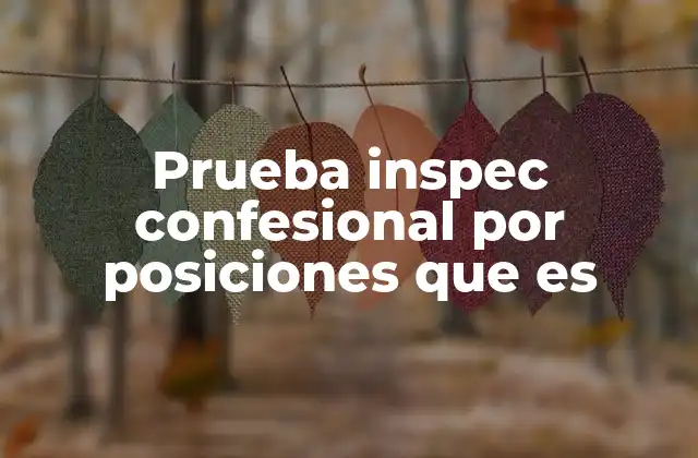 Prueba Inspec Confesional por Posiciones que es