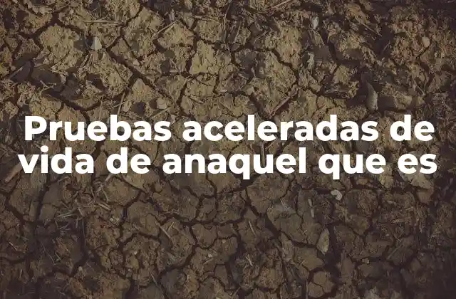 Pruebas Aceleradas de Vida de Anaquel que es