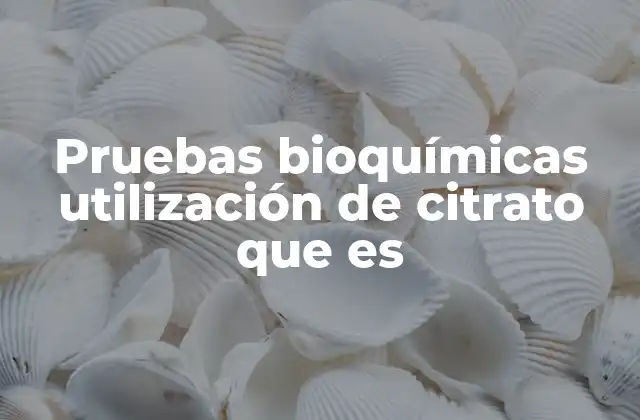 El citrato como componente esencial en reacciones bioquímicas
