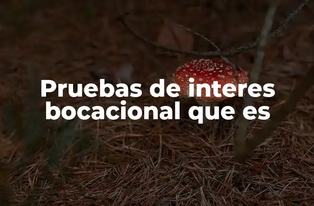 Pruebas de Interes Bocacional que es