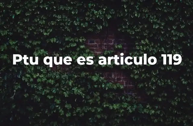 Ptu que es Articulo 119