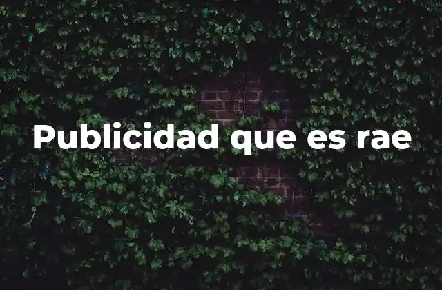 Publicidad que es Rae